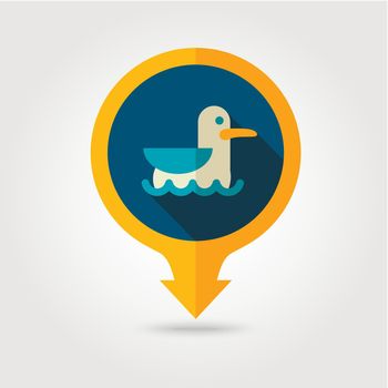 Seagull pin map flat icon. Summer. Vacation