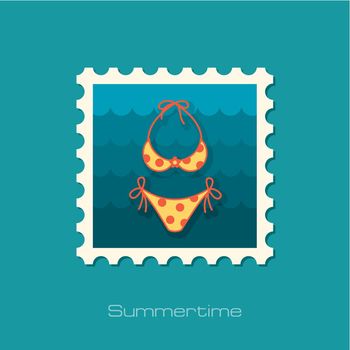 Swimsuit stamp. Summer. Vacation