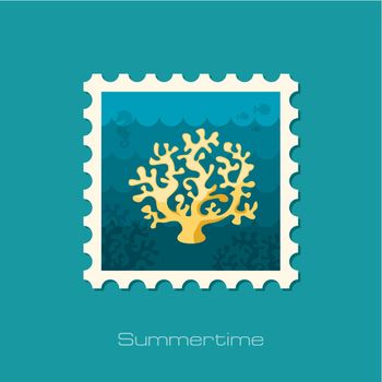 Coral stamp. Summer. Vacation