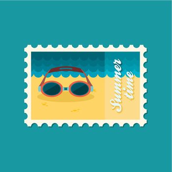 Swimming Goggles flat stamp
