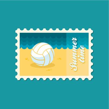 Volleyball flat stamp