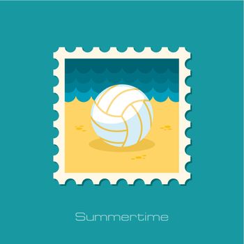 Volleyball flat stamp