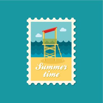 Lifeguard tower flat stamp