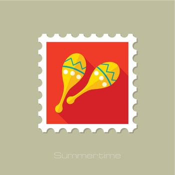Maracas flat stamp with long shadow