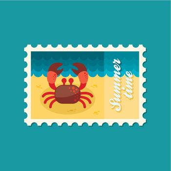 Crab stamp. Summer. Vacation