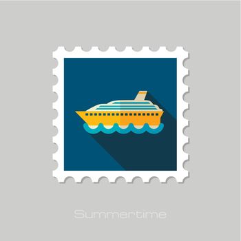 Cruise transatlantic liner ship stamp. Vacation