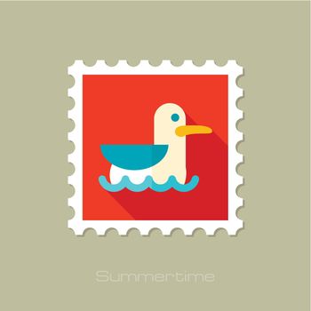 Seagull flat stamp with long shadow