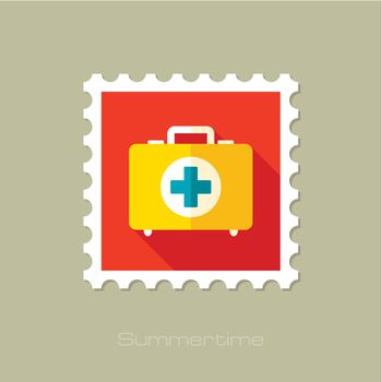 First aid flat stamp with long shadow