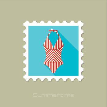 Swimsuit flat stamp with long shadow