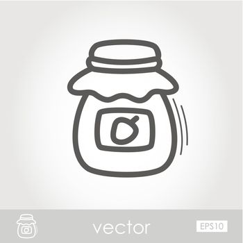 Jam jar outline icon. Harvest. Thanksgiving vector