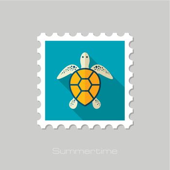 Sea turtle stamp. Summer. Vacation