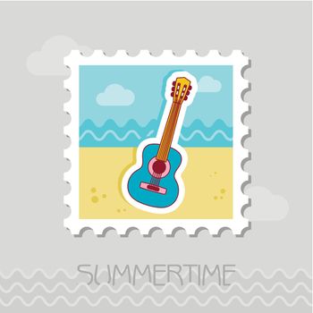 Guitar Beach flat stamp