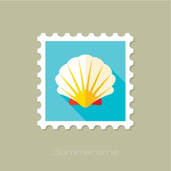 Seashell flat stamp with long shadow