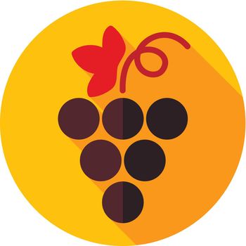 Grapes flat icon with long shadow