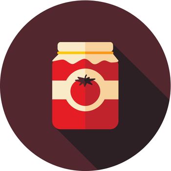 Tomato canned flat icon with long shadow