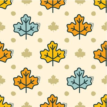 Vector seamless pattern with Maple Leaves