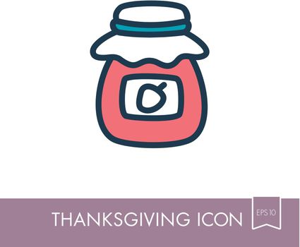 Jam jar icon. Harvest. Thanksgiving vector