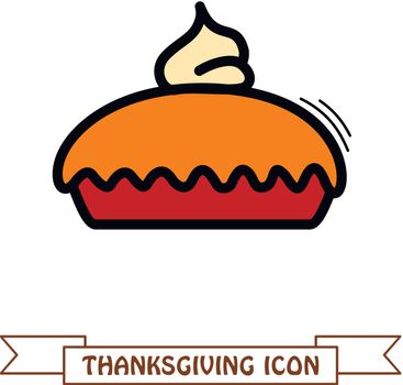 Thanksgiving Pie icon. Harvest. Thanksgiving