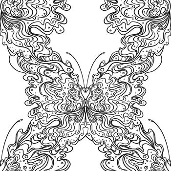 Abstract black and white seamless pattern Art Nouveau. Jugendstil. Modern background. Vector illustration. Design for wallpaper art, coloring.