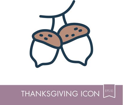 Acorn icon. Harvest. Thanksgiving vector