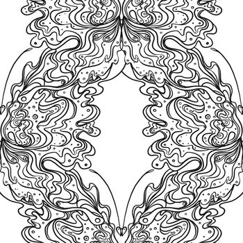 Abstract black and white seamless pattern Art Nouveau. Jugendstil. Modern background. Vector illustration. Design for wallpaper art, coloring.