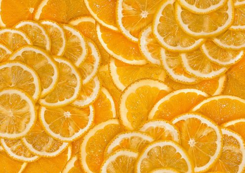 Sliced orange and lemon texture, fresh, healthy food fruit background