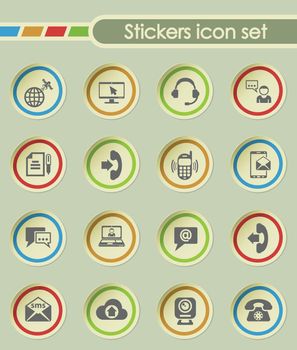 communication round sticker icons for your creative ideas