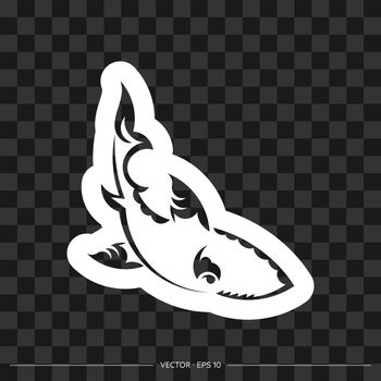 Shark print in Polynesia style. Isolated. Vector illustration
