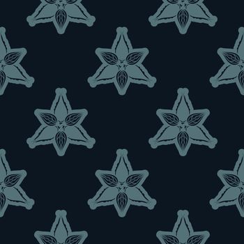 Seamless pattern of winter snowflakes. Good for backgrounds and prints. Vector illustration.