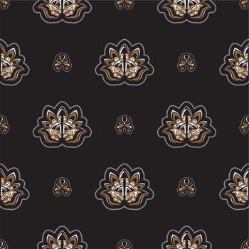 Seamless pattern with antique style ornament. Good for mural wallpaper, fabric, postcards and printing. Vector illustration.
