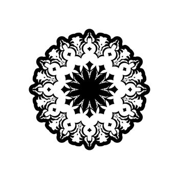 Vintage mandala round ornament. Unusual flower shape. Oriental vector, Patterns of anti-stress therapy. Weaving design elements. Yoga logos vector.