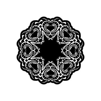 Vintage mandala logo round ornament. Unusual flower shape. Oriental vector, Patterns of anti-stress therapy. Weaving design elements. Yoga logos vector.