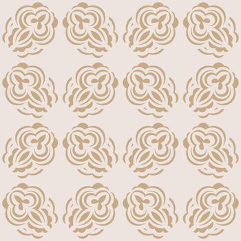 Beige seamless pattern with decorative ornaments. Good for backgrounds, prints, apparel and textiles.