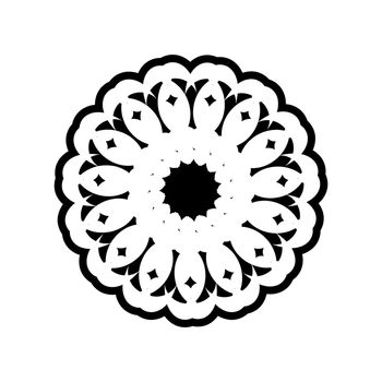 Indian mandala. Circular ornament. Isolated on a white background.
