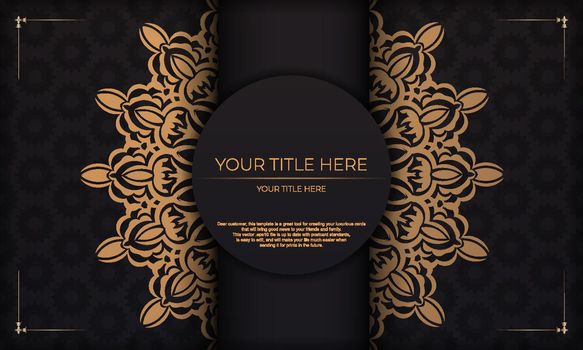 Luxurious background with vintage vintage ornaments and place for your text. Invitation card design with mandala ornament.