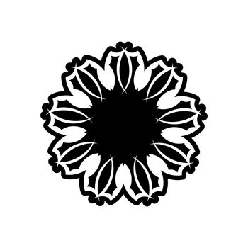 Vintage mandala logo round ornament. Unusual flower shape. Oriental vector, Patterns of anti-stress therapy. Weaving design elements. Yoga logos vector.