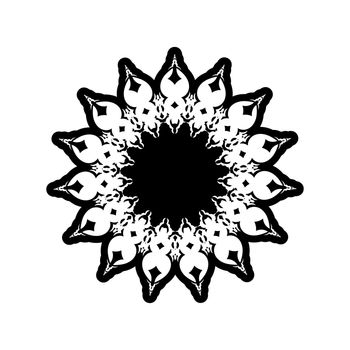 Indian mandala. black and white logo. Weaving design elements. Yoga logos vector.