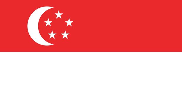 Singapore flag icon in flat style. National sign vector illustration. Politic business concept.