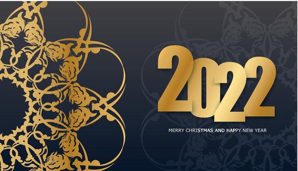 Festive Brochure 2022 Merry Christmas Black with Winter Gold Ornament