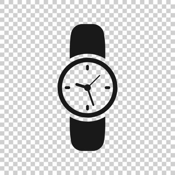 Wrist watch icon in flat style. Hand clock vector illustration on white isolated background. Time bracelet business concept.