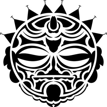Polynesian tattoo styled masks. Vector illustration.