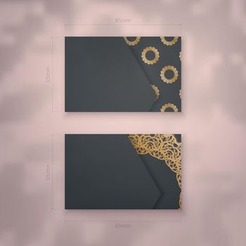 Presentable business card in black with luxurious gold ornaments for your personality.