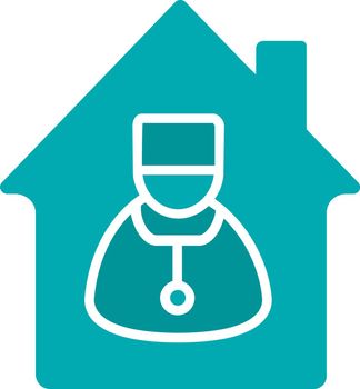 Doctor home visit glyph color icon