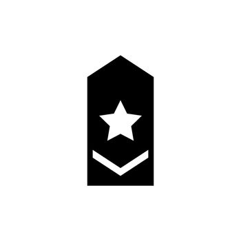 Rank Epaulette, Military Shoulder Badge. Flat Vector Icon illustration. Simple black symbol on white background. Rank Epaulette, Military Shoulder sign design template for web and mobile UI element.
