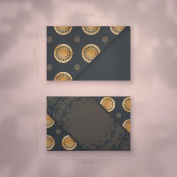Presentable business card in black with luxurious gold pattern for your personality.