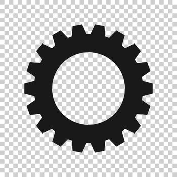 Gear vector icon in flat style. Cog wheel illustration on white isolated background. Gearwheel cogwheel business concept.
