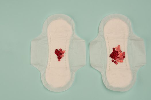 strip blood feminine hygiene menstruation protection top view