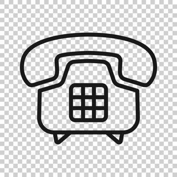 Mobile phone icon in flat style. Telephone talk vector illustration on white isolated background. Hotline contact business concept.