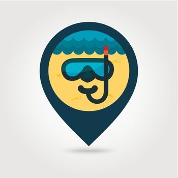 Diving Mask pin map icon. Summer. Vacation