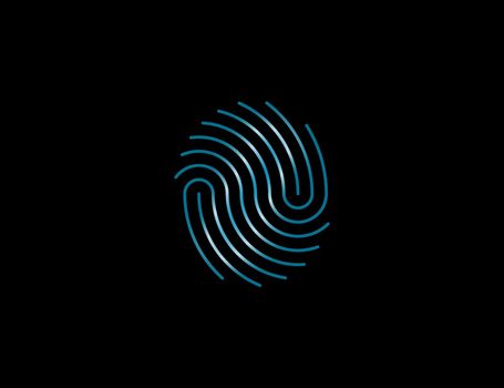 Fingerprint, valid, identify icon. Vector illustration. flat design.